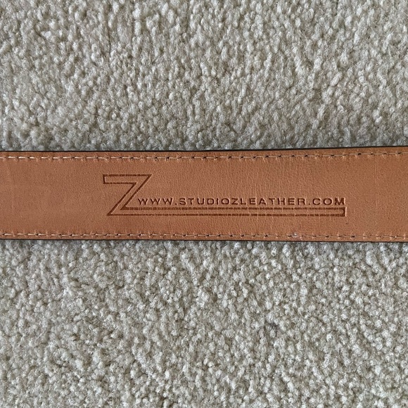 Studio Z leather belt, genuine leather, handcrafted!, see pictures , New 45 long main image 7